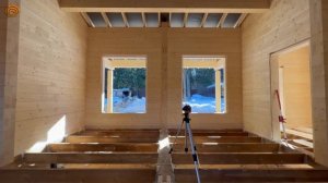 Дом из клееного бруса / Промежуточный этап строительства