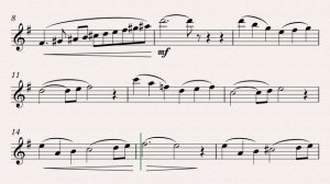 "Лебедь" Сен-Санс К. - ноты и аккомпанемент для саксофона сопрано, темп 70