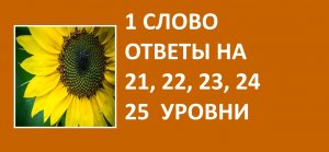 Игра 1 слово ответы на 21, 22, 23, 24, 25 уровни