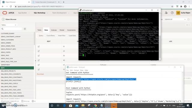 Demonstation - RESTful API demonstation with Oracle Apex DB and Raspberry Pi смотреть онлайн