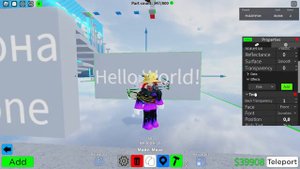 Как добавить текст на блок или на другое | Obby Creator