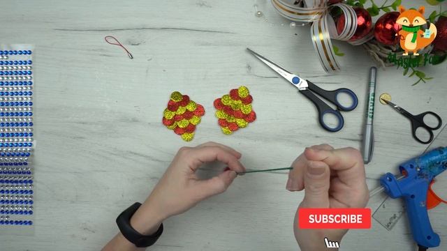 ЕЛОЧНАЯ ИГРУШКА за 1 МИНУТУ СВОИМИ РУКАМИ. Как сделать елочное новогоднее украшения из фоамирана