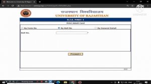 Rajasthan University BED Part-I & II/BA BED/BSC BED Admit Card Released