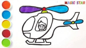 ??Easy How to Draw Helicopter for kids | Draw Helicopter