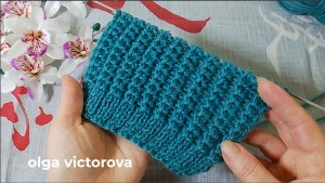 Объемный рельефный узор Болгарская резинка 119 Вязание Узоры спицами