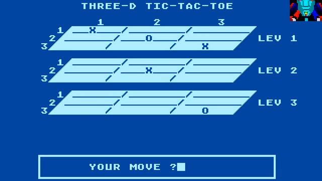 3D Tic-Tac-Toe [3x3x3 version] (1979) (ATARI 800)