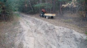 Катаемся на мотокультиваторе Крот с двигателем от бензопилы Урал