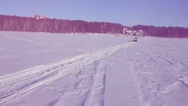 Озеро Чебаркуль снегоход- 90км\ч смотреть онлайн