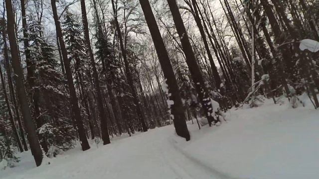 Лыжная трасса Биомед, круг 6 км (часть 1/3) смотреть онлайн