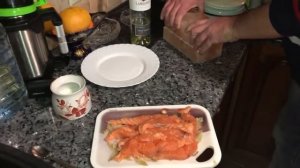 Экспресс соление семги  гималайской розовой солью.