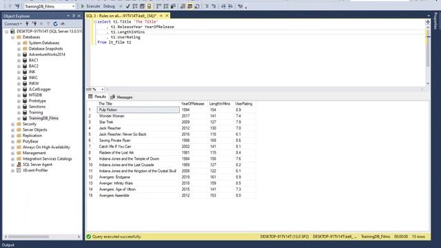 MS SQL tutorial covering a closer look at table and column aliases. смотреть онлайн