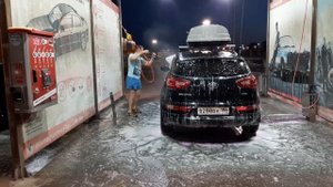Мой сам. Автомойка. Розовая пена - улыбнуло ???