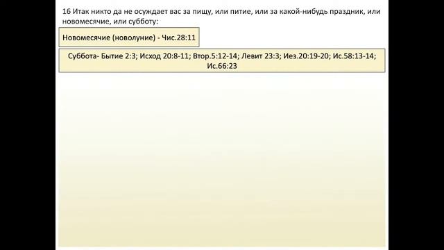 Разбор слова. Послание к Колоссянам 2:16-17ст.