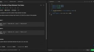 Leetcode | Easy | 1360. Number of Days Between Two Dates | Time complexity: O(1) | Javascript