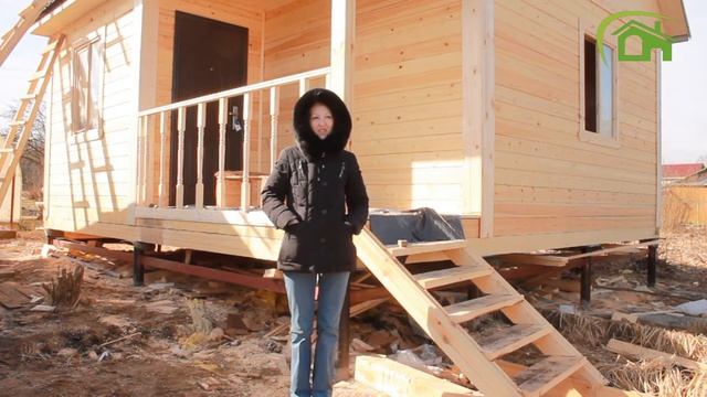 Брусовой дом 6х6 с террасой ||| СК Дачник смотреть онлайн