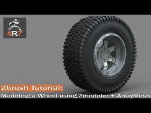 Zbrush 4r7 Tutorial Modeling a Wheel using Zmodeler ArrayMesh Part 1
