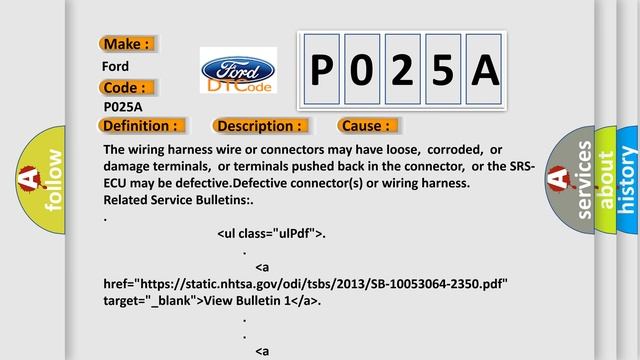 DTC Ford P025A Short Explanation смотреть онлайн