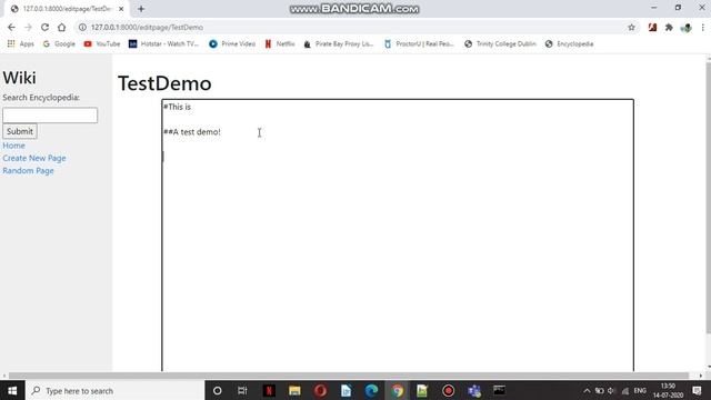 Wiki Project (CS50s Web Programming with Python and Javascript) смотреть онлайн