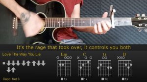 Eminem - Love The Way You Lie ft. Rihanna | Easy Guitar Lesson Tutorial with Chords/Tabs and Lyrics