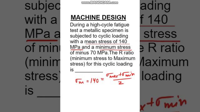 MACHINE DESIGN || Design of bar in fatigue || Stress or R ratio or minimum to Maximum stress ratio смотреть онлайн