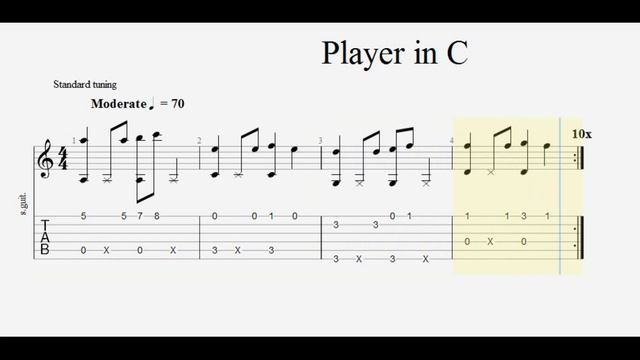Player in C - Slow GTP (Guitar Lesson) смотреть онлайн