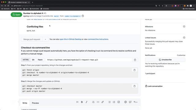 github.com - Pull request - 5.2. 충돌해결하기 - git으로 충돌해결하기 смотреть онлайн