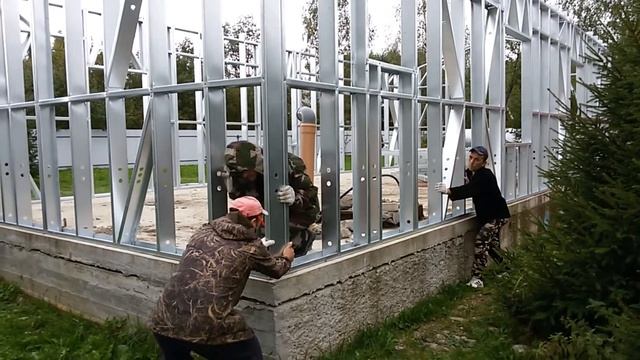 Каркасный дом 6х13 из ЛСТК. День 1-2. смотреть онлайн