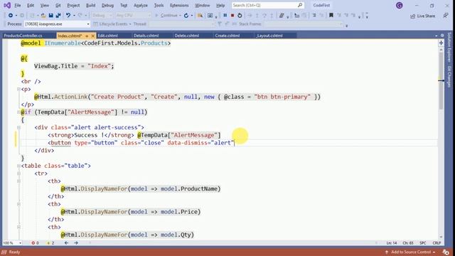 Bootstrap Alert - With Close Button in ASP.NET MVC | Show Success Message after submitting data