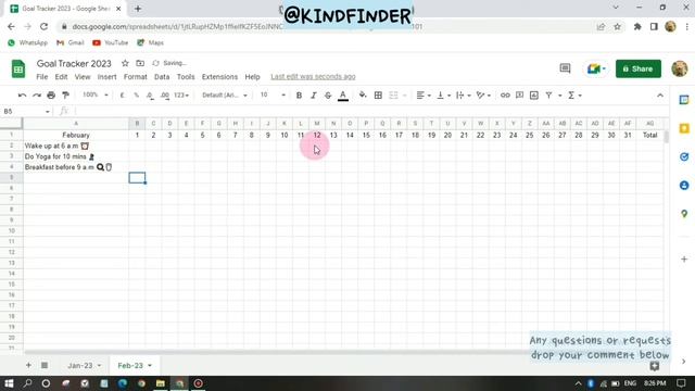 How to create Goal Tracker using Google Sheet or Spreadsheet (Template link on the description)