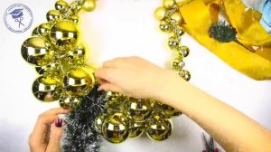 Новогодний Венок Своими Руками ❄ Новогодний Венок На Дверь Из Мишуры