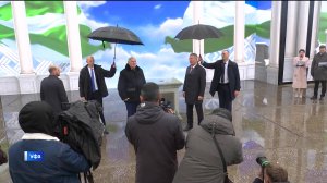 На Набережной Белой в Уфе Радий Хабиров и Аслан Бжания заложили капсулу будущей колоннады