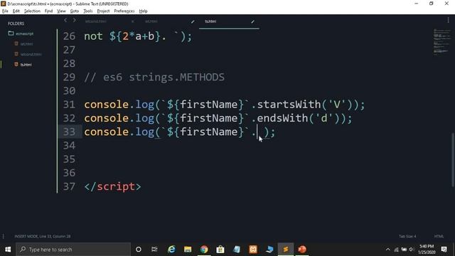 ES6 Tutorial #4: New Strings Methods in ES6 in JavaScript in Hindi 2020