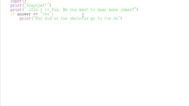 PYTHON PROGRAMMING JOKE MACHINE