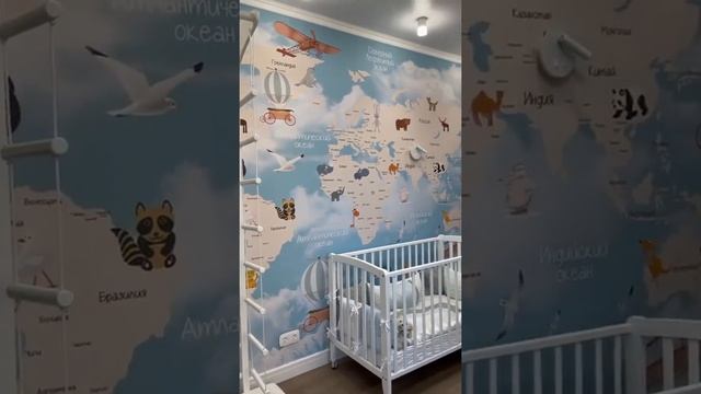 Фотообои карта мира для мальчика. Фото и видео отзыв от клиента смотреть онлайн
