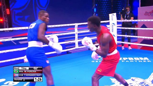 Day 2 (75kg) PEREIRA Wanderley (BRA) vs HERNANDEZ MARTINEZ Yoenlis (CUB) | AIBA WCHs 2021 смотреть онлайн