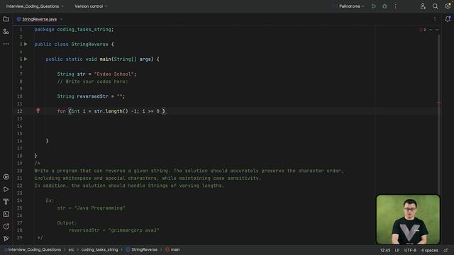 Reversing a String | JAVA INTERVIEW QUESTIONS смотреть онлайн