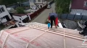 быстрый монтаж обрешётки на доме из пеноблоков