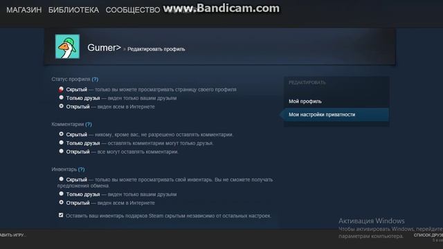 Как скрыть профиль и инвентарь в Steam смотреть онлайн