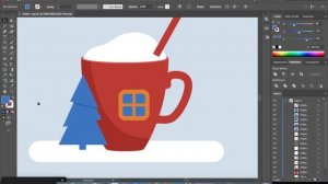 Рисуем новогоднюю флет иллюстрацию в Adobe Illustrator | уроки для начинающих