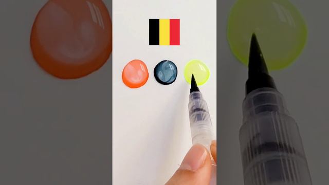 🇧🇪 Belgium🖌 what color do mixed flags make? #colormixing #waterdrops