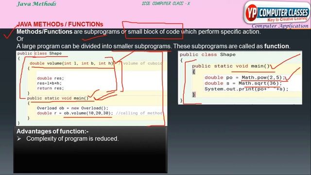 Lecture 1 - Methods in Java | Functions in Java  | icse computer class 10 functions | Theory