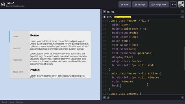 How to Create Tabs Layout using HTML, CSS & JavaScript смотреть онлайн