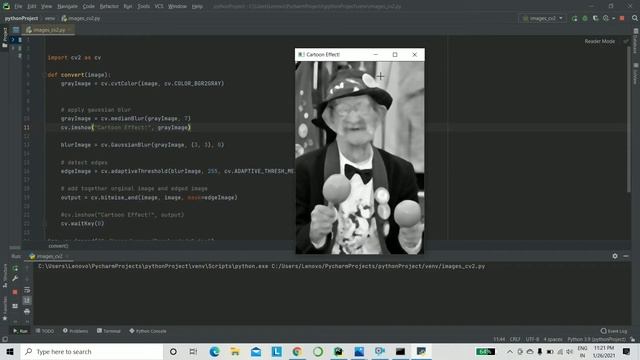 Cartoon/Sketch Effect on Images Using OpenCV in Python | OpenCV Python | Python Projects