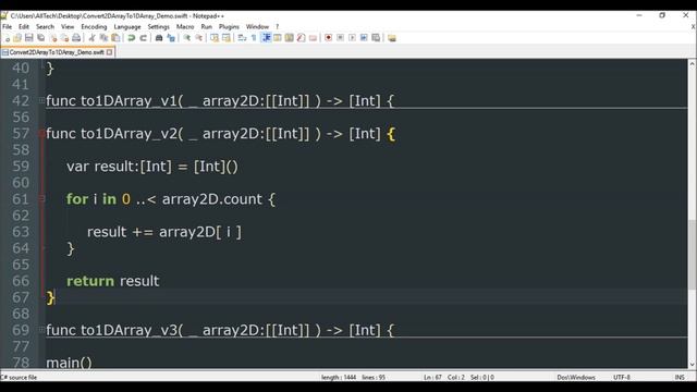 2D to 1D array in swift 3 смотреть онлайн