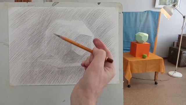 Рисунок. Гранёный шар. 2 этап. смотреть онлайн