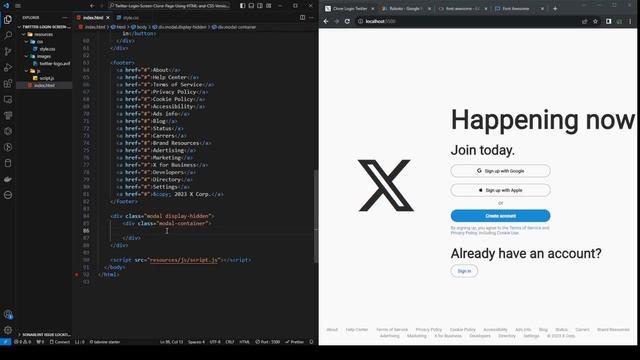 Clone Twitter Login Page Version 2023 | HTML CSS JavaScript