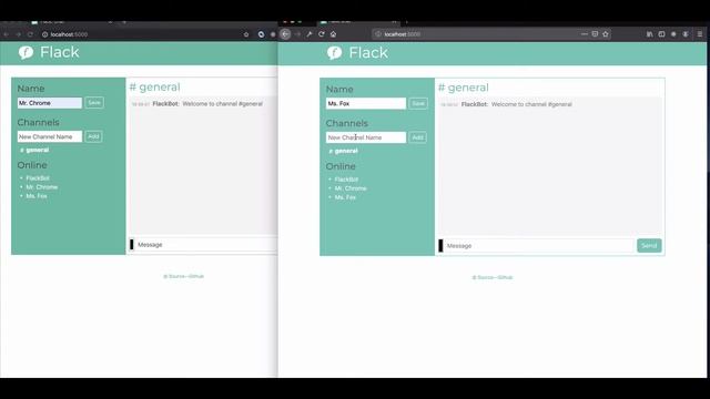 CS50W - Project2: Flack w/ Flask SocketIO смотреть онлайн