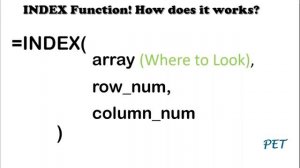 Excel Function Explained with animation - INDEX function (Theory Only) - Bangla