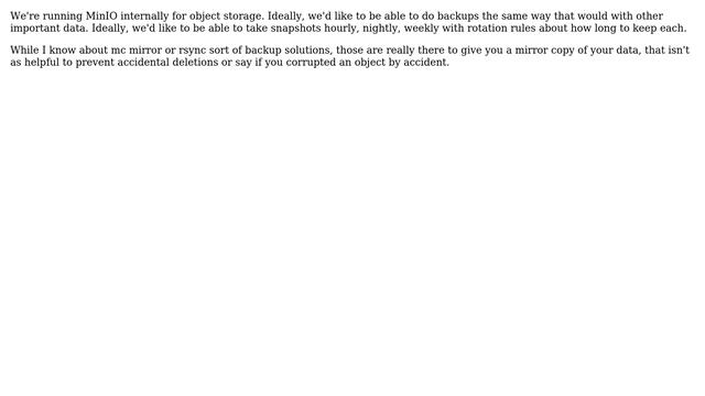 How to keep MinIO backed up? смотреть онлайн