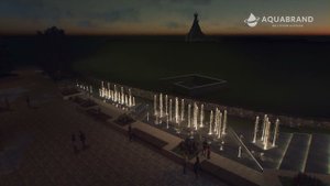 Концепт каскадного пешеходного фонтана в Дмитрове, Московская область